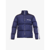 Palm Angels Navy Classic Track Down Jacket In Blue White