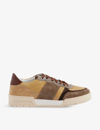 None Devastator Panelled Suede Low-top Trainers In Brown