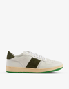 None Pillar Destroyer Leather And Suede Low-top Trainers In Dark Green