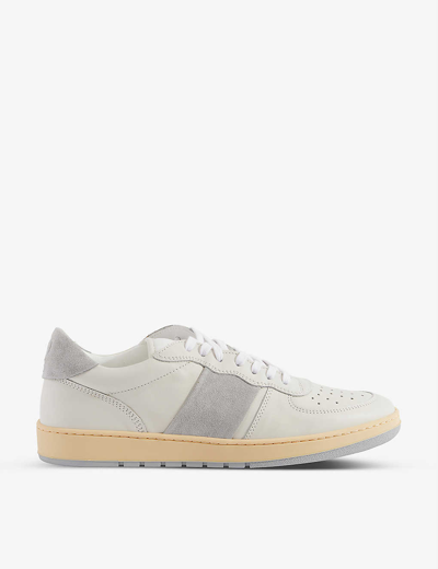 None Pillar Destroyer Leather And Suede Low-top Trainers In White/oth