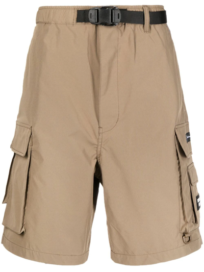 Izzue Belted Cargo Shorts In Brown