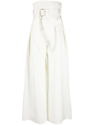 Philosophy Di Lorenzo Serafini Belted Wide-leg Trousers In White