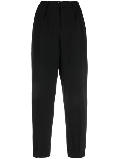 Aspesi Pleat-detail Tailored Trousers In 黑色