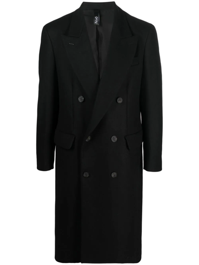 Hevo Martinafranca Black Double-breasted Coat