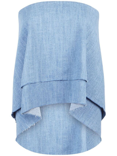 Rta ‘eliana' Strapless Layered Top In Blue