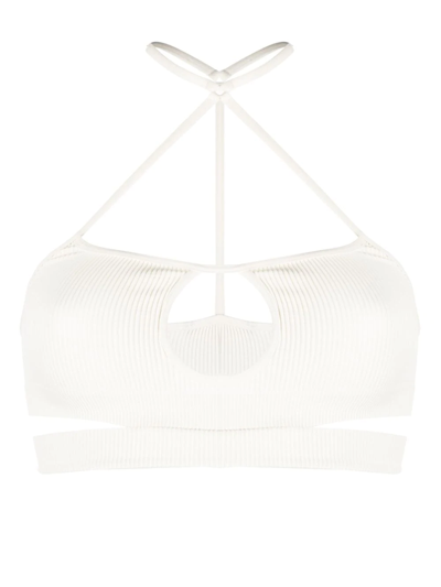 Andreädamo Halterneck Bikini Top In White