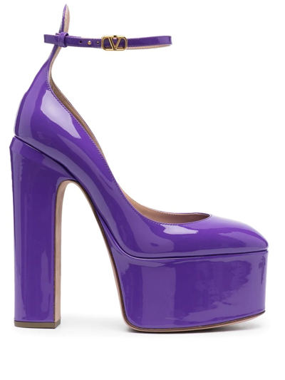 Valentino Garavani Go 155 Patent Platform Pump In Purple