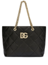 Dolce & Gabbana 3.5 Tote Bag In Quilted Leather In Black