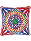 DOLCE & GABBANA GEOMETRIC-EMBROIDERED MEDIUM CUSHION