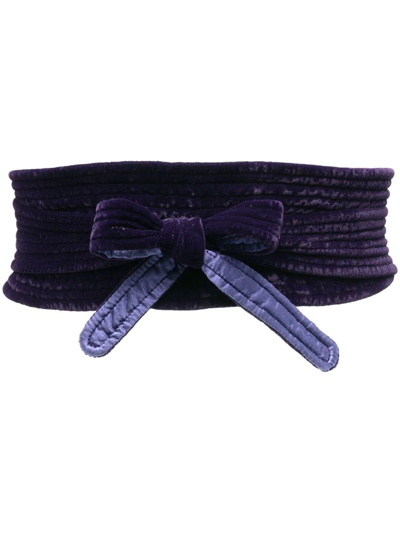 Forte Forte Bow-detail Quilted Belt In Violett