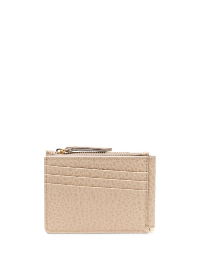 Maison Margiela Four-stitch Leather Wallet In Nude
