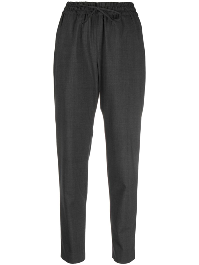 Aspesi Drawstring Slim-fit Trousers In Grau