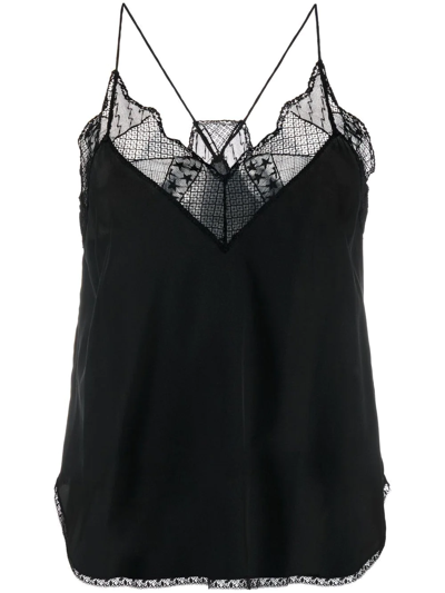 Zadig & Voltaire Lace-detail Camisole Top In Noir