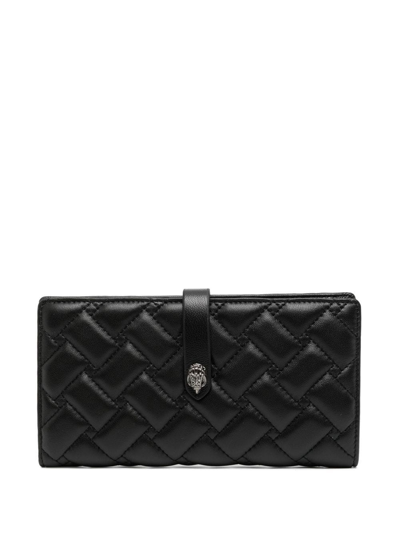 Kurt Geiger Quilted Leather Wallet In Schwarz