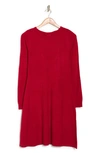 Vince Camuto Long Sleeve Fit & Flare Sweater Dress In Red
