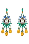 Eye Candy Los Angeles Fallen Statement Earrings In Green