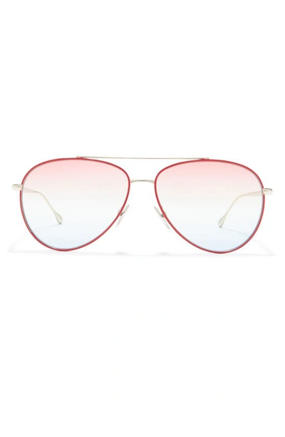 Isabel Marant 60mm Gradient Aviator Sunglasses In Red Silver / Red Gradient