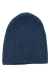 Portolano 4-ply Cashmere Slouch Beanie Hat In Classic Navy