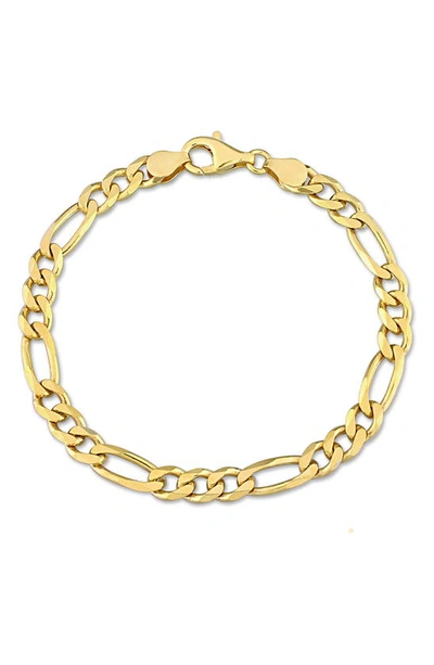 Delmar 18k Gold Plated 5.5mm Figaro Link Chain Bracelet In Yellow