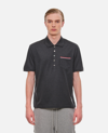Thom Browne Collar Polo Shirt With Patch Pocket In Grey