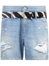Rta Pierce Distressed Denim Shorts In Blue