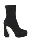 Si Rossi Stretch Suede Heel Ankle Boots In Black