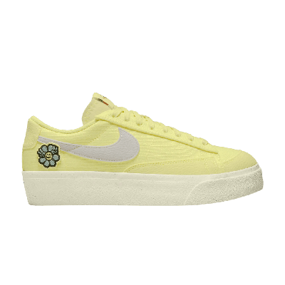 Pre-owned Nike Wmns Blazer Low Platform Next Nature 'flower Power' In Yellow