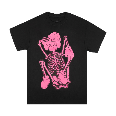 Pre-owned Kaws Skeleton New Fiction Bone T-shirt 'black'