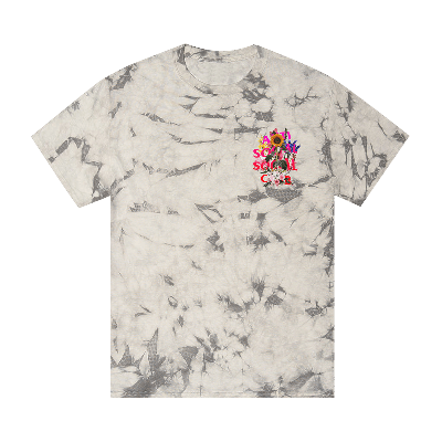 Pre-owned Anti Social Social Club Bouquet For The Old Days Tie Dye Tee 'black' In Cream
