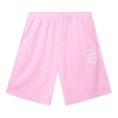 Pre-owned Anti Social Social Club Never Made The Team Mesh Shorts 'pink'