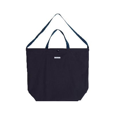 Pre-owned Engineered Garments Cotton Duracloth Poplin Carry All Tote 'navy' In Blue