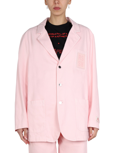 Raf Simons Logo Patch Jacket In Pink