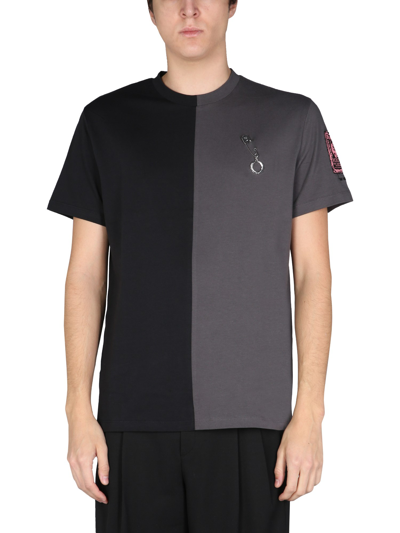 Raf Simons Black Fred Perry Edition Split T-shirt In Grey
