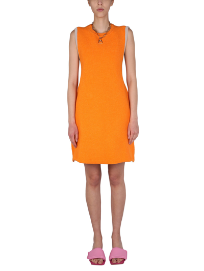 Jacquemus La Dressing Gown Sorbetto Orange Terry Mini Dress In Arancione