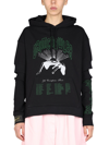 Raf Simons Graphic-print Detachable-sleeve Hoodie In Black