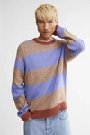 Urban Outfitters Uo Bar Stripe Crew Neck Sweater In Blue Multi