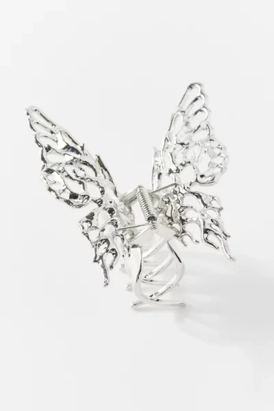 Urban Outfitters Charley Metal Butterfly Claw Clip In Silver