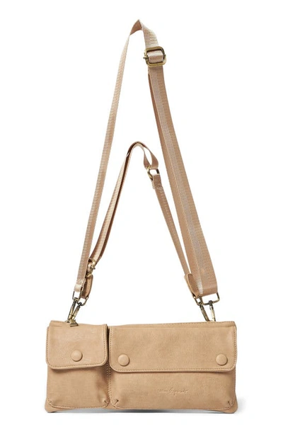 Urban Originals Art Of Happiness Vegan Leather Crossbody Bag In Taupe