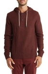 Union Textured Knit Hoodie In Oxblood