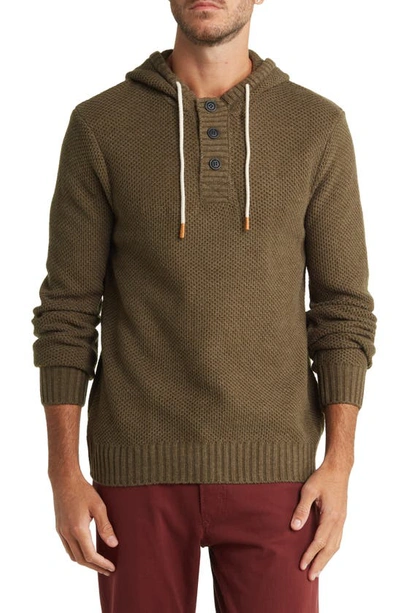 Union Textured Knit Hoodie In Olive Nigh