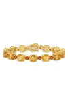 Delmar 10k Yellow Gold Plated Sterling Silver Citrine & Madeira Citrine Bracelet In Yellow