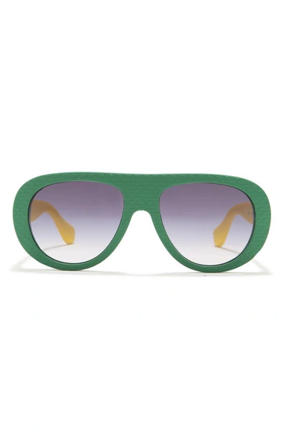 Havaianas Rio 54mm Gradient Lenses Aviator Sunglasses In Green Yellow/ Grey