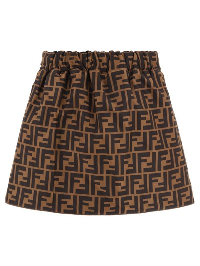 Fendi Kids Monogram Reversible Skirt In Multi