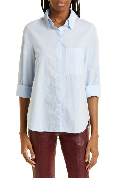 Twp The Boyfriend Cotton Button-up Shirt In Baby Blue