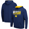Colosseum Navy Michigan Wolverines Slash Stack 2.0 Pullover Hoodie In Navy