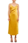 Endless Rose Surplice Satin Slipdress In Gold
