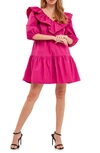 English Factory Ruffle Minidress In Berry