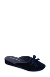 Patricia Green Bardot Velvet Slippers In Blue