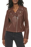 Levi's Faux Leather Moto Jacket In Chocolate Brown