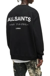 Allsaints Underground Logo Organic Cotton Graphic Sweatshirt In Black